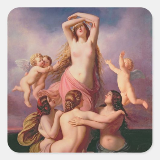 De geboorte van Venus, 1846 Vierkante Sticker (Voorkant)
