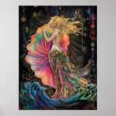 De geboorte van Venus Art Nouveau Fantasy Poster (Voorkant)