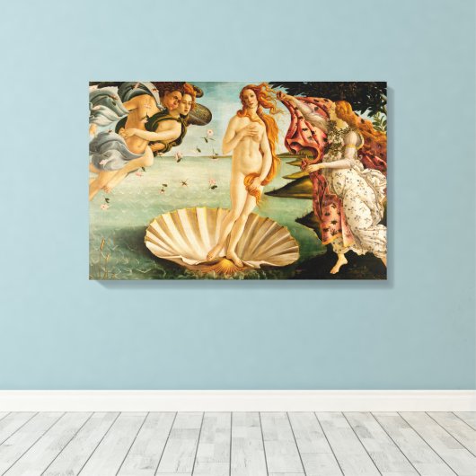 De geboorte van Venus| Botticelli Canvas Afdruk (Insitu (Houten vloer))