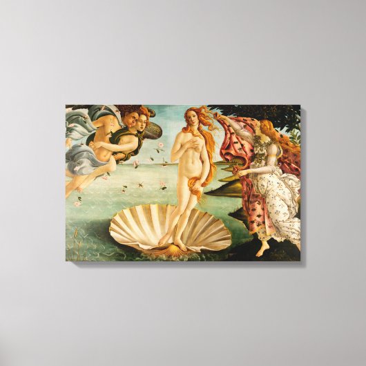 De geboorte van Venus| Botticelli Canvas Afdruk (Voorkant)