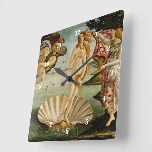 De geboorte van Venus | Botticelli Vierkante Klok (Hoek)