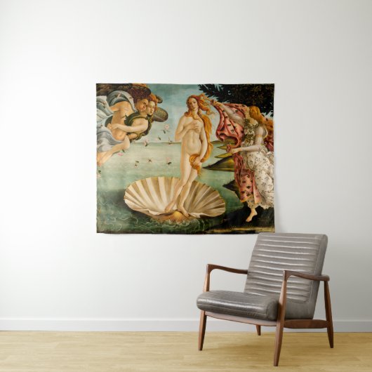 De geboorte van Venus | Botticelli Wandkleed (In Situ (horizontaal))