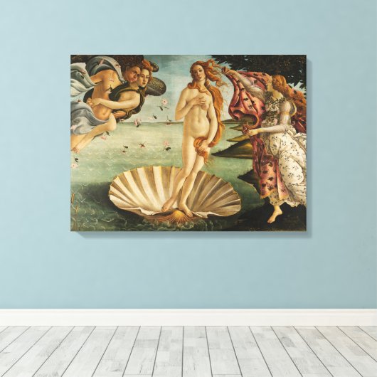 De geboorte van Venus Canvas Afdruk (Insitu (Houten vloer))