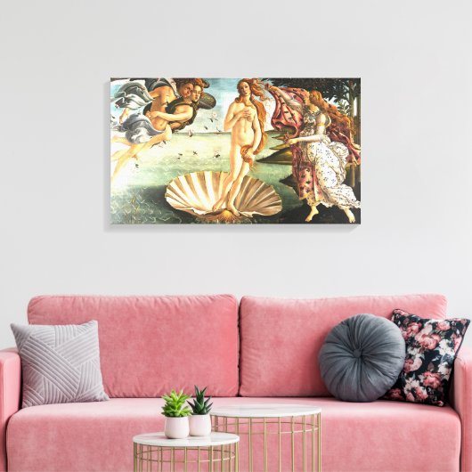 De geboorte van Venus Canvas Afdruk (Insitu (Woonkamer))