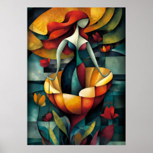 De Geboorte van Venus - Cubistische Minimalistisch Poster