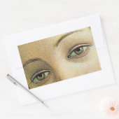 De geboorte van Venus (detail van ogen) Rechthoekige Sticker (Envelop)