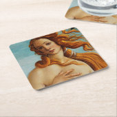 De geboorte van Venus (details), Sandro Botticelli Kartonnen Onderzetters (Schuin)