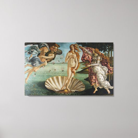 De geboorte van Venus (door Sandro Botiicelli) Canvas Afdruk (Voorkant)