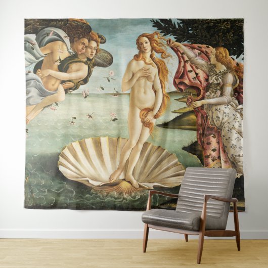 De geboorte van Venus door Sandro Botticelli (1485 Wandkleed (In Situ (horizontaal))