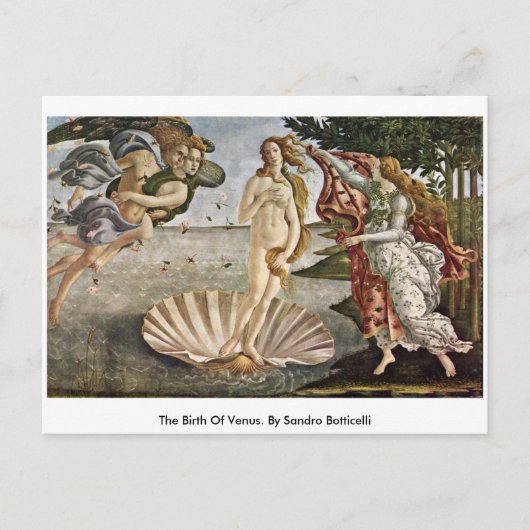 De geboorte van Venus. Door Sandro Botticelli Briefkaart (Voorkant)