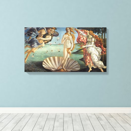 De geboorte van Venus door Sandro Botticelli Canvas Afdruk (Insitu (Houten vloer))