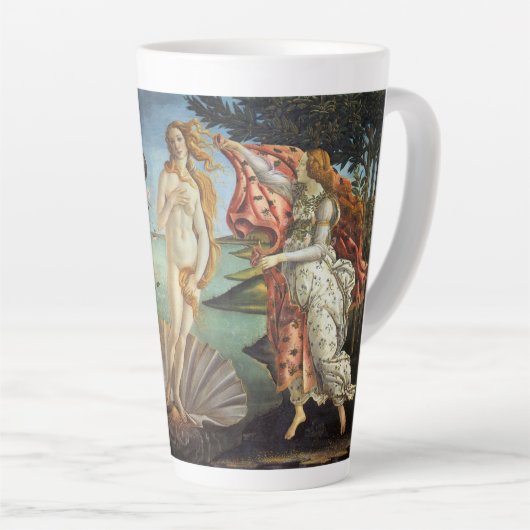 De geboorte van Venus door Sandro Botticelli Latte Mok (Rechterhoek)