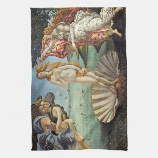 De geboorte van Venus door Sandro Botticelli Theedoek (Verticaal)