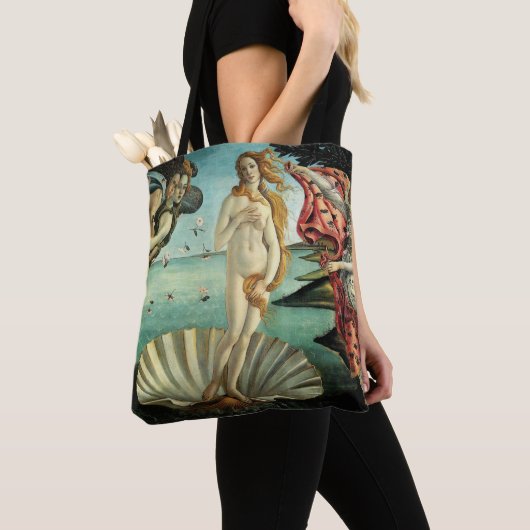 De geboorte van Venus door Sandro Botticelli Tote Bag (Dichtbij)