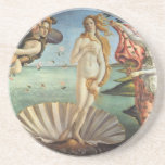 De geboorte van Venus door Sandro Botticelli Zandsteen Onderzetter<br><div class="desc">De geboorte van Venus (c. 1482-1486) door Sandro Botticelli (1444-1510) is een  schilderij van Renaissance Era met een fijne kunstmythologische schilderij. De godin Venus is uit het zee gekomen als volgroeide vrouw en staat in een grote zeeslag op de kust.</div>