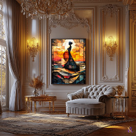 De Geboorte van Venus Glas-in-lood Mozaïek Kunstwe Canvas Afdruk