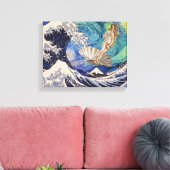 De geboorte van Venus in de Grote Golf Canvas Afdruk (Insitu (Woonkamer))