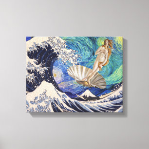De geboorte van Venus in de Grote Golf Canvas Afdruk
