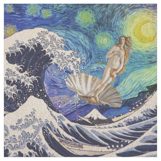 De geboorte van Venus in de Grote Golf Stof (Close Up)