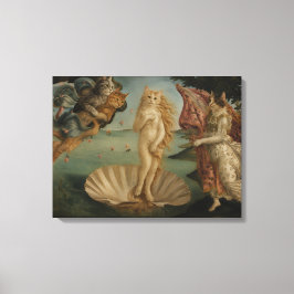 De Geboorte van Venus Katten Parodie Renaissance K Canvas Afdruk