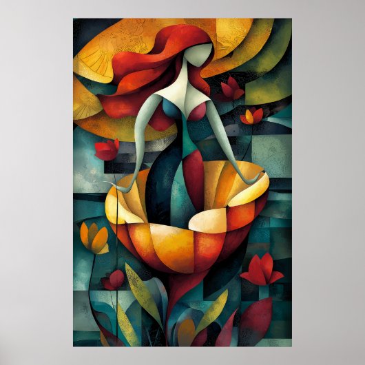 De geboorte van Venus - kubistische minimalistisch Poster (Voorkant)