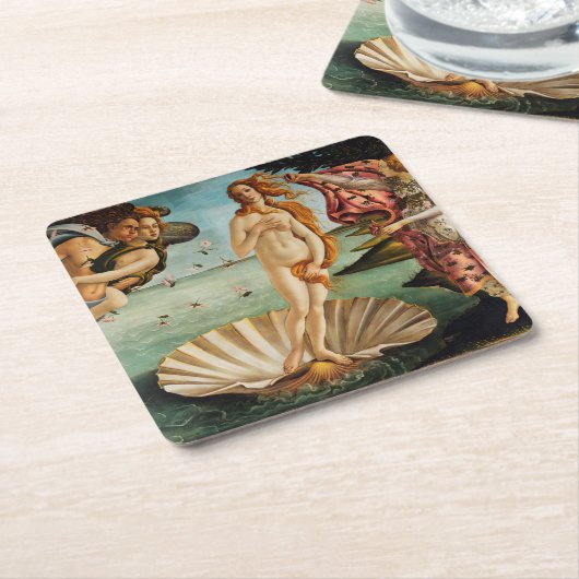 De geboorte van Venus, Sandro Botticelli, 1485 Kartonnen Onderzetters (Schuin)