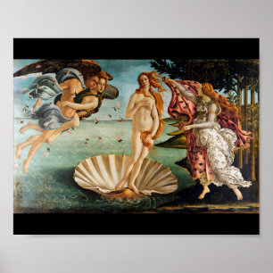 De geboorte van Venus, Sandro Botticelli, 1485 Poster