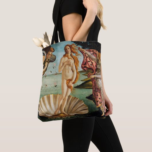 De geboorte van Venus, Sandro Botticelli, 1485 Tote Bag (Dichtbij)