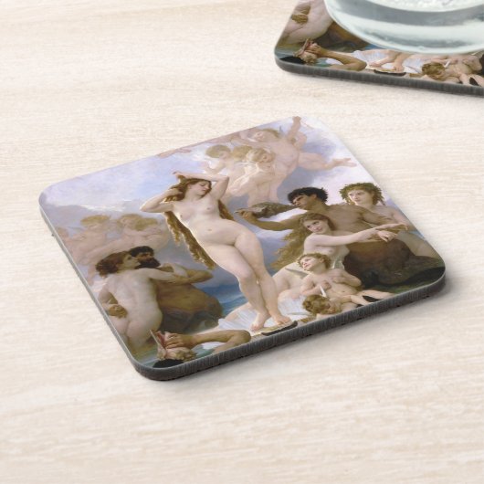 De geboorte van Venus van William-Adolphe Bouguere Bier Onderzetter (Linkerzijde)
