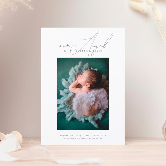 de geboorteaankondiging van de baby van het Angel  Aankondiging