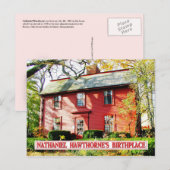 De Geboorteplaats van Hawthorne van Nathaniel, Briefkaart (Voorkant / Achterkant)