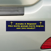 De geboorteregang is begonnen bumpersticker (Op auto)