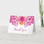 De geborstelde Hibiscus Bloemen dankt u kaardt Bedankkaart (Voorkant)