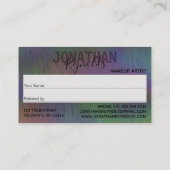 De geborstelde Metale Iridescent Holographic Scrip Aanbevelingskaartje (Achterkant)