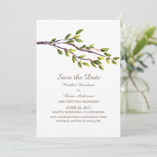 De geborstelde Talen sparen de Datum uitnodigen Kaart (Staand voorkant)