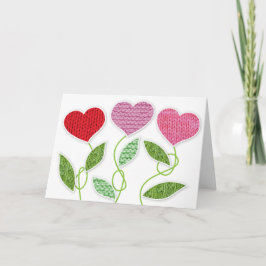 De gebreide Bloemen van Valentijn Feestdagen Kaart