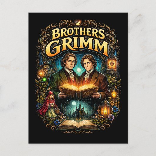 De Gebroeders Grimm Briefkaart (Voorkant)