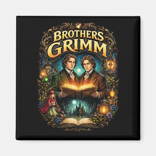 De Gebroeders Grimm Magneet (Voorkant)
