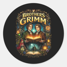 De gebroeders Grimm Ronde Sticker