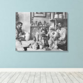 De gebroeders Martin in de studio in het Zuiden Canvas Afdruk (Insitu (Houten vloer))