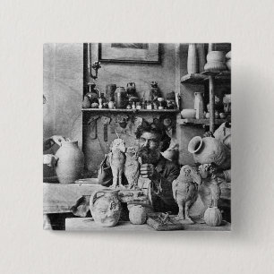 De gebroeders Martin Vierkante Button 5,1 Cm