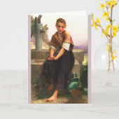 De gebroken Pitcher van Bouguereau Kaart (Gele Bloem)
