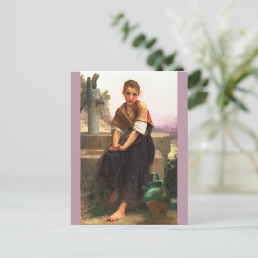 De gebroken Pitcher van William-Adolphe Bouguereau Briefkaart (Staand voorkant)