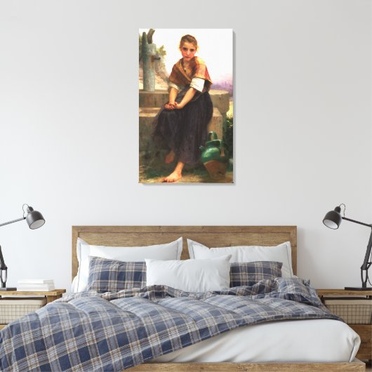 De gebroken Pitcher van William-Adolphe Bouguereau Canvas Afdruk (Insitu (Slaapkamer))