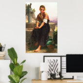 De gebroken Pitcher van William-Adolphe Bouguereau Poster (Thuiskantoor)