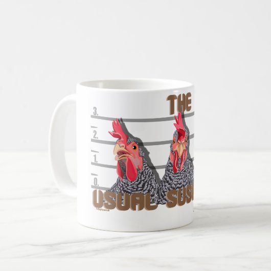 De gebruikelijke CHICKEN-verdachten - Barred Rock Koffiemok (Voorkant links)