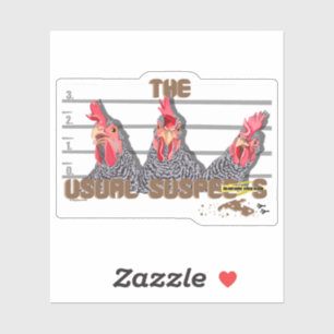 De gebruikelijke CHICKEN-verdachten - Barred Rock Sticker