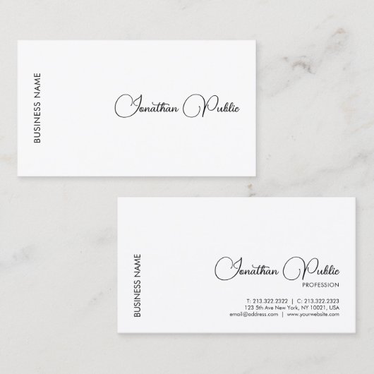 De gecalligraveerde Beroeps van de Onderneming van Visitekaartje (Voorkant / Achterkant)