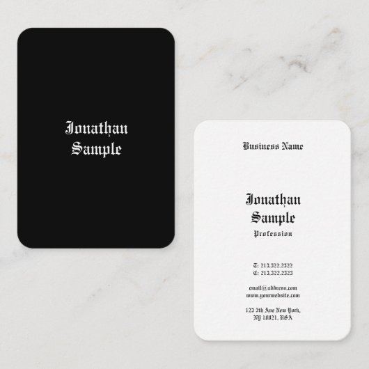 De gecalligraveerde  Retro van het Manuscript kijk Visitekaartje (Voorkant / Achterkant)