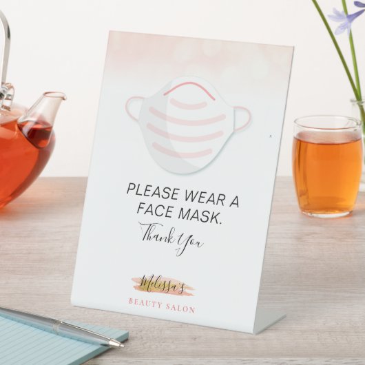 De gecodeerde veiligheid draag een maskerbedrijf reclamebord met voetstuk (Insitu)